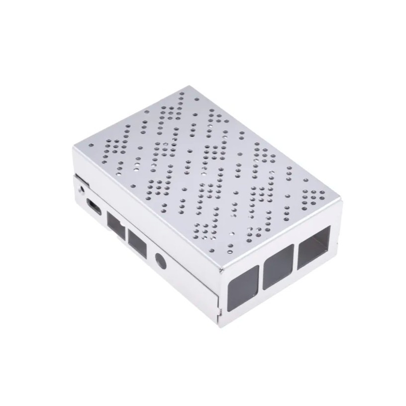 Boîtier aluminium gris pour Raspberry Pi 4 avec ventilateur