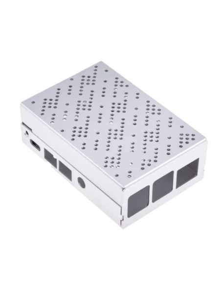 Boîtier aluminium gris pour Raspberry Pi 4 avec ventilateur