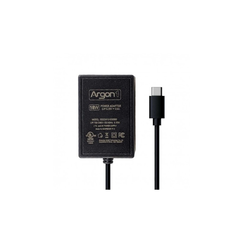 ArgonOne Pi 4 18W USB-C alimentation pour Raspberry Pi 4 [EU]