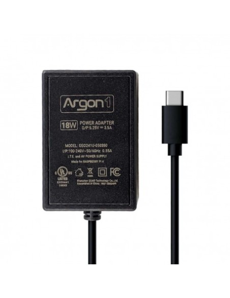 ArgonOne Pi 4 18W USB-C alimentation pour Raspberry Pi 4 [EU]