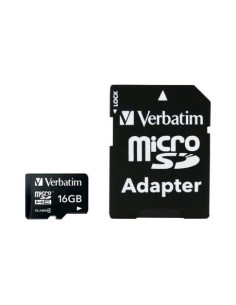 Micro SDHC Verbatim 16Go classe 10 avec adaptateur