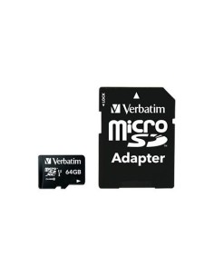 Micro SDHC Verbatim 64Go classe 10 avec adaptateur