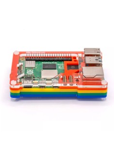 Boîtier Pibow pour Raspberry Pi 5 (ventilateur non inclus) - Multicolore