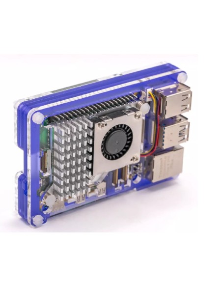 Boîtier Pibow pour Raspberry Pi 5 (ventilateur non inclus) - Violet